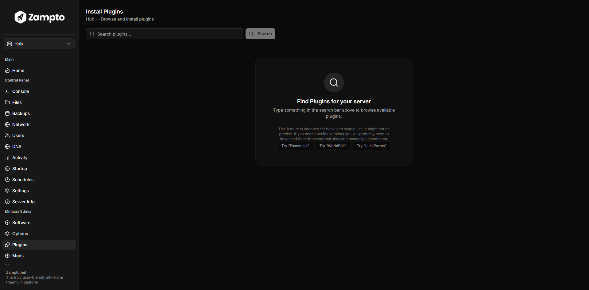 Search plugin bar